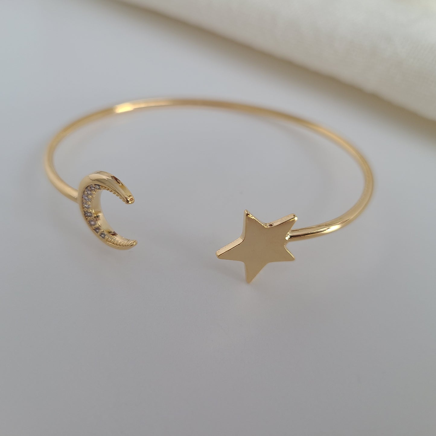 Bracelet Jonc Étoile & Lune
