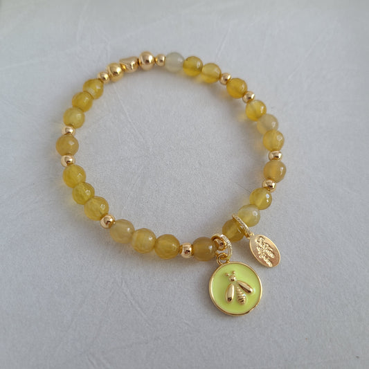 Bracelet Libellule Jaune