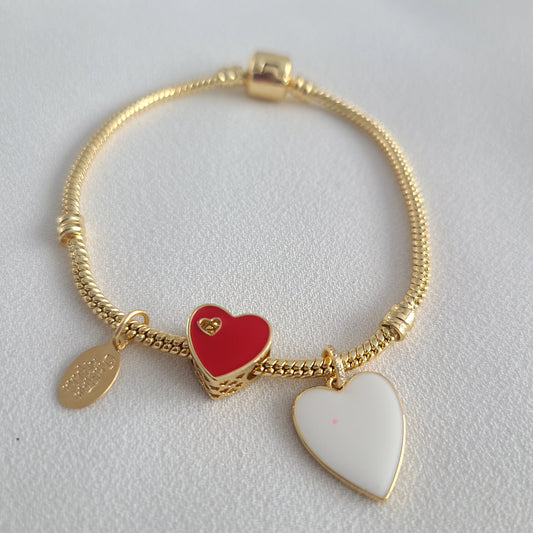 White Heart Bracelet
