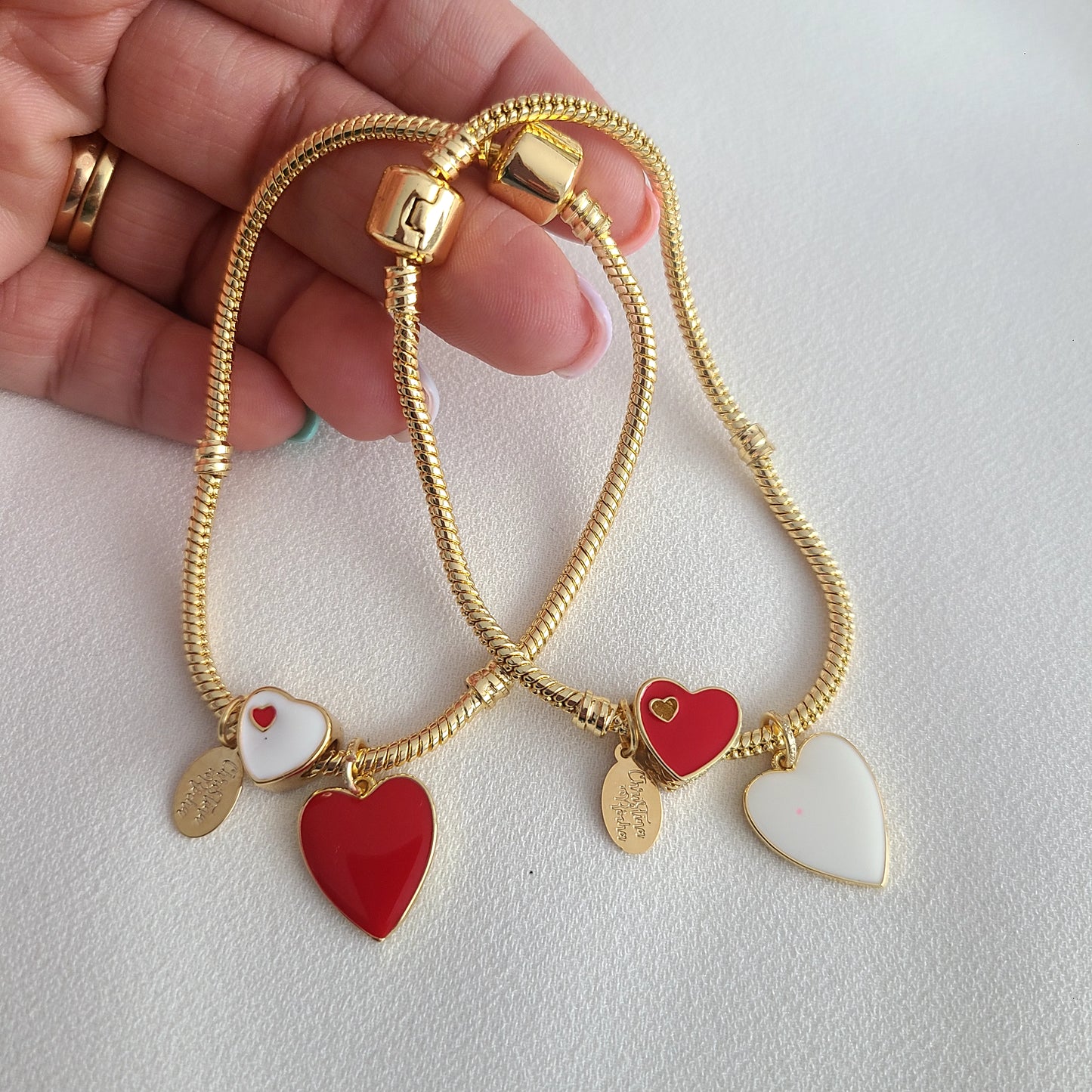 White Heart Bracelet