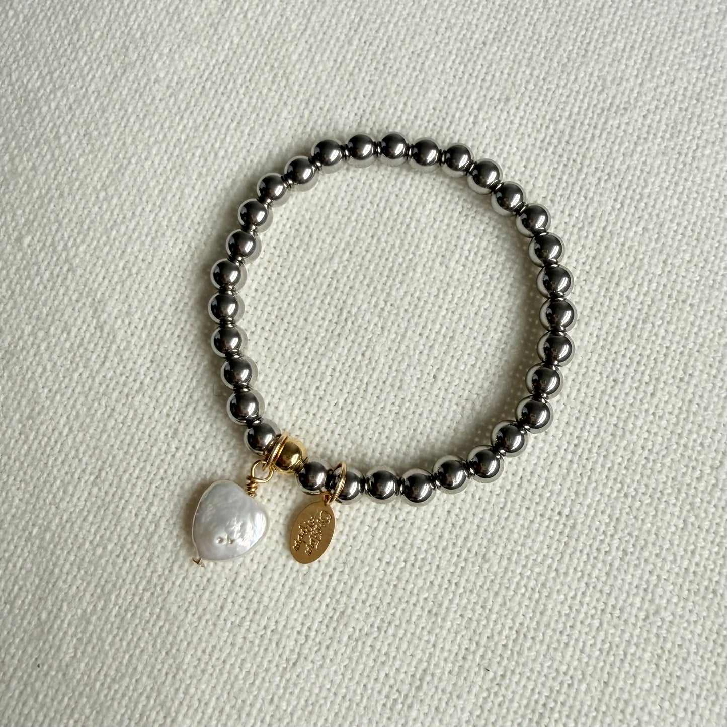 Bracelet en argent Cœur de nacre
