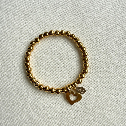Gold & Gold Heart Bracelet