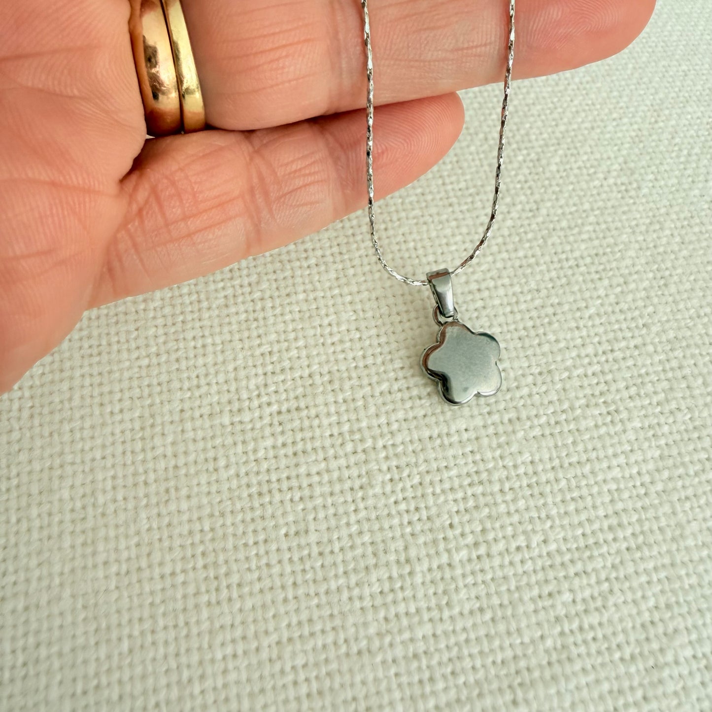 Collier Fleur Argenté