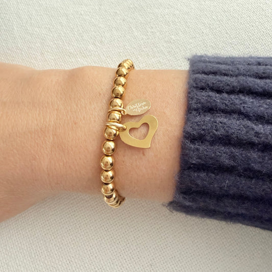 Gold & Gold Heart Bracelet