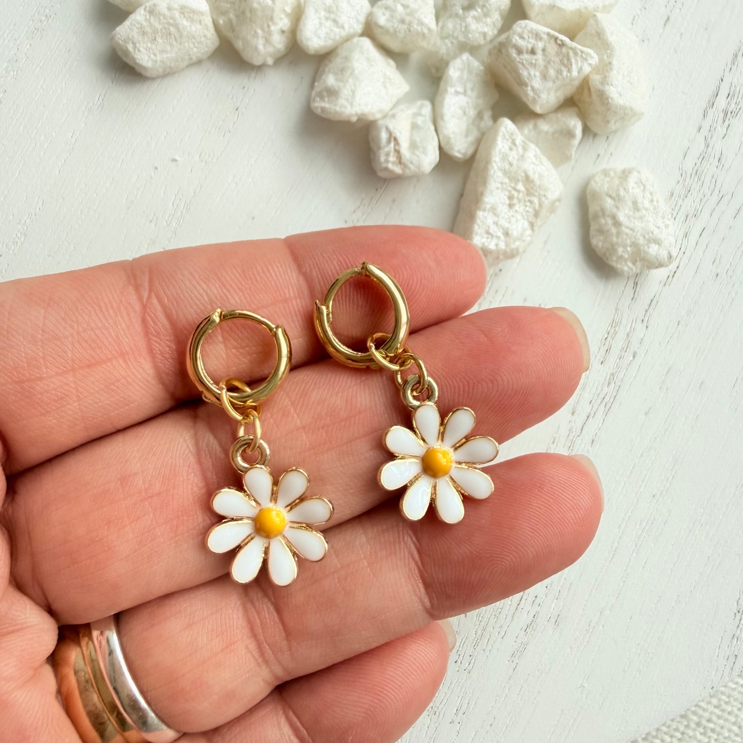 Daisy Hoop Earrings