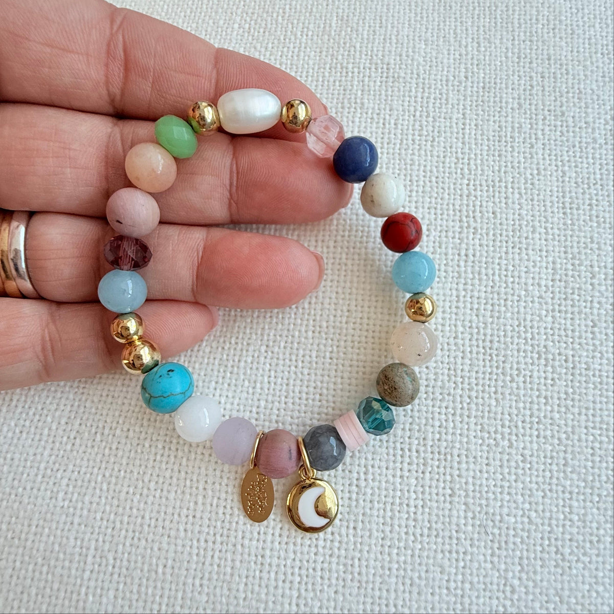 Gemstones Moon Bracelet