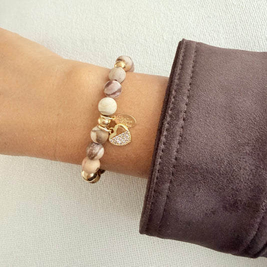Marbled Jasper Heart Bracelet