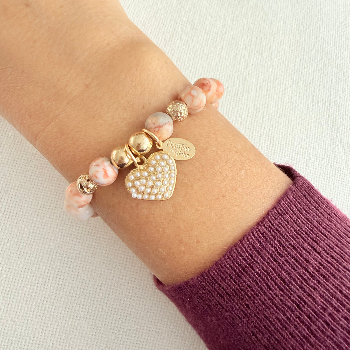 Terracotta Jasper Heart Bracelet