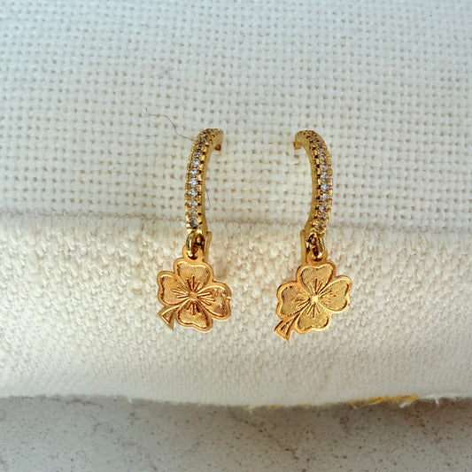 Lucky Clover Hoop Earrings