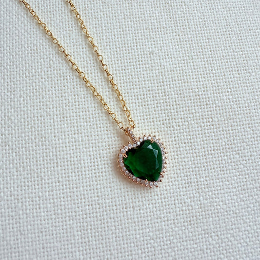 Emerald Green Heart Necklace