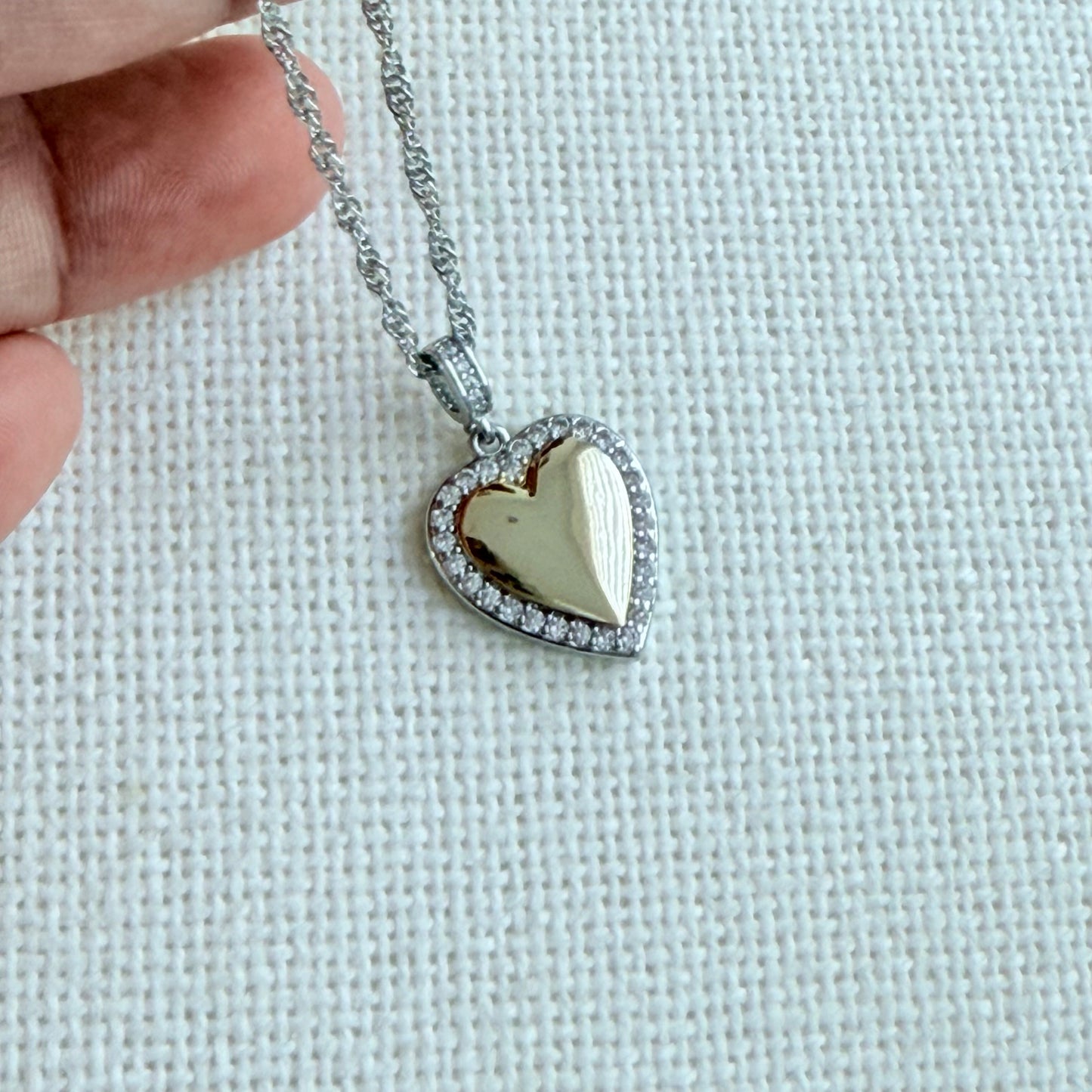 Golden Silver Heart Necklace
