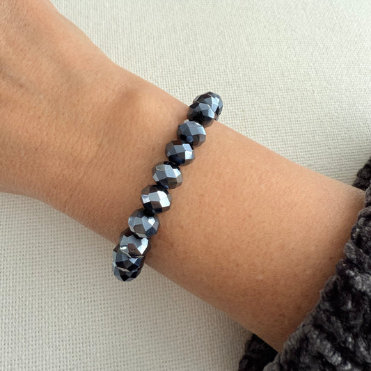 Bracelet Murano Glow – Gris foncé