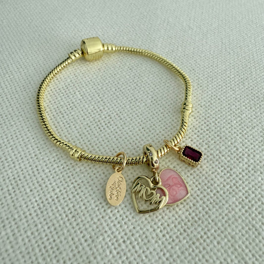 Pink Pearl Mom Bracelet