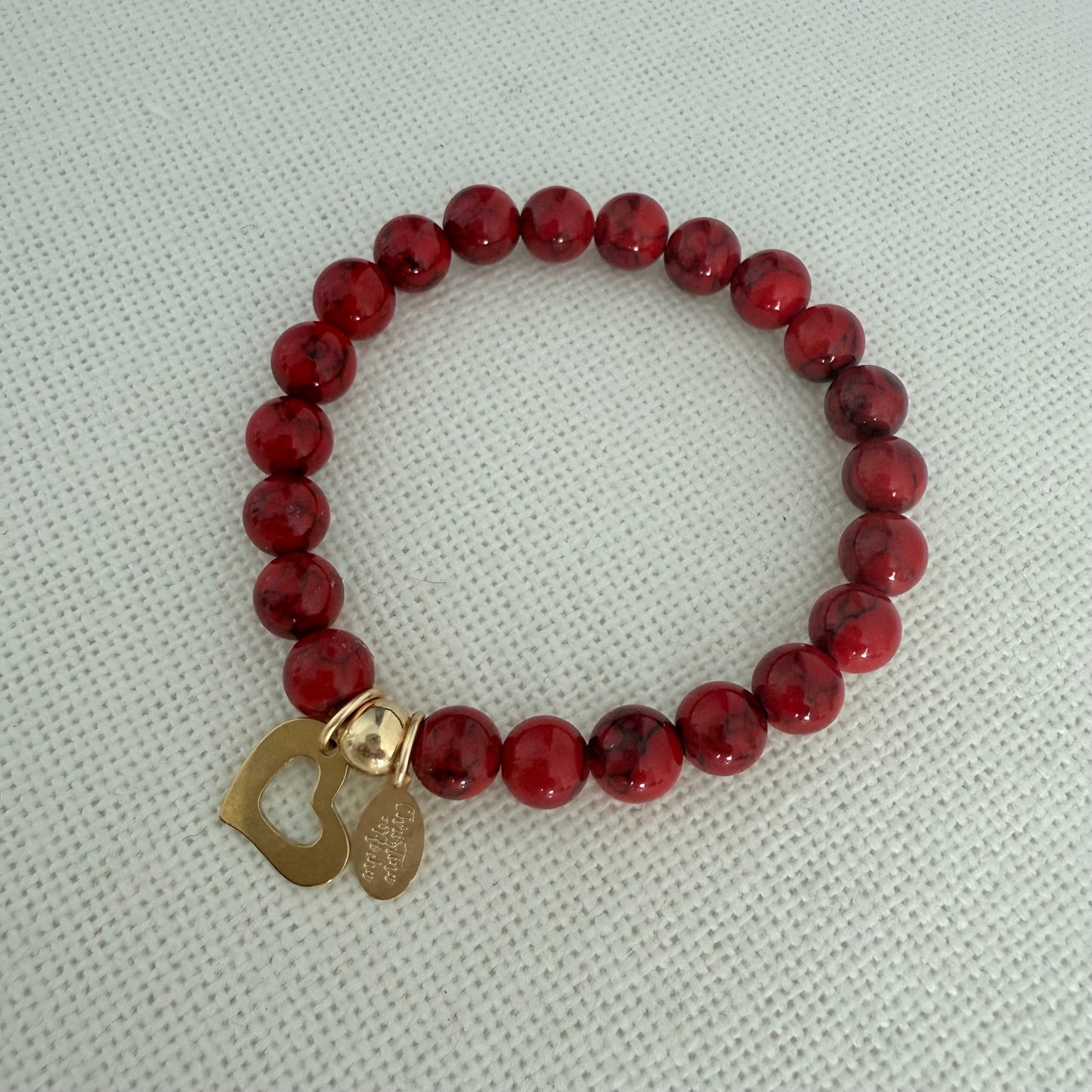 Red Gold Heart Bracelet