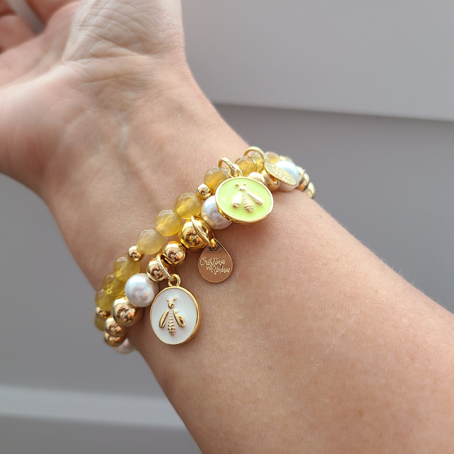 Bracelet Libellule Jaune
