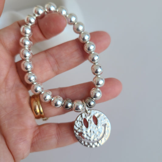 Silver Happy Face Bracelet