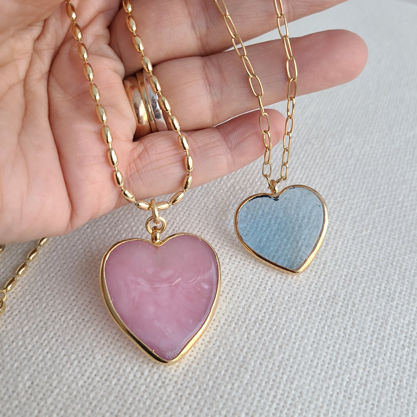 Rose Murano Heart Necklace