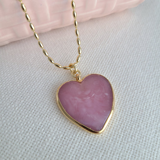 Rose Murano Heart Necklace