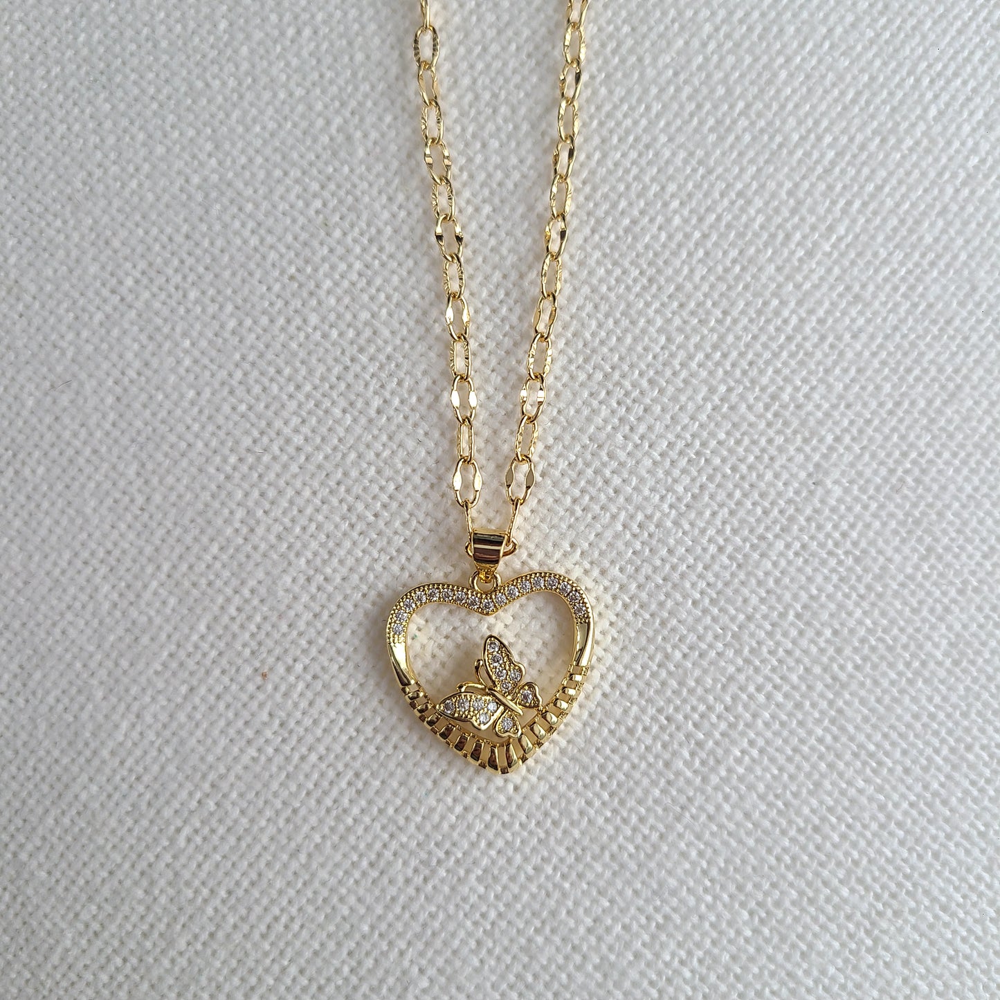 Heart & Butterfly Necklace