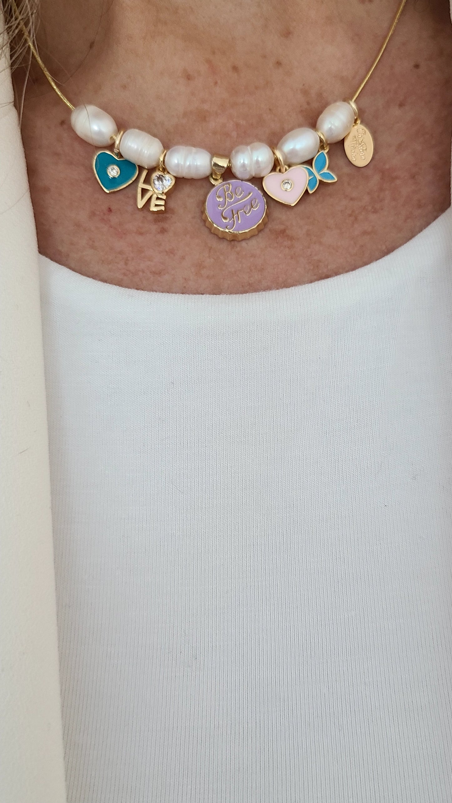 Pearls & Be Free Charm