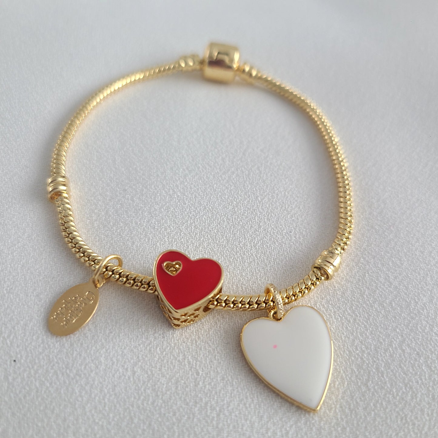 White Heart Bracelet