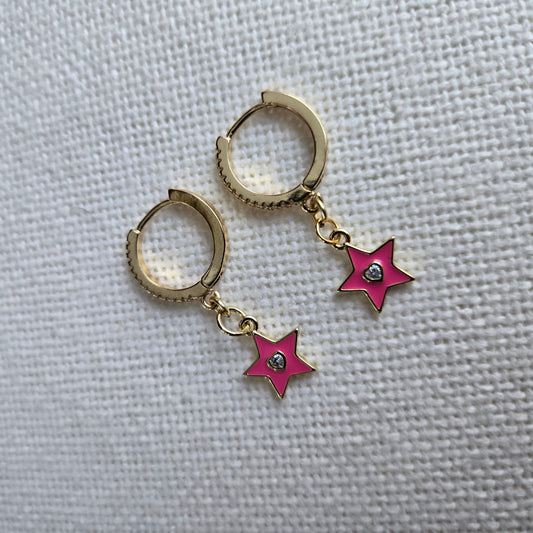 Dream Pink Hoops Earrings