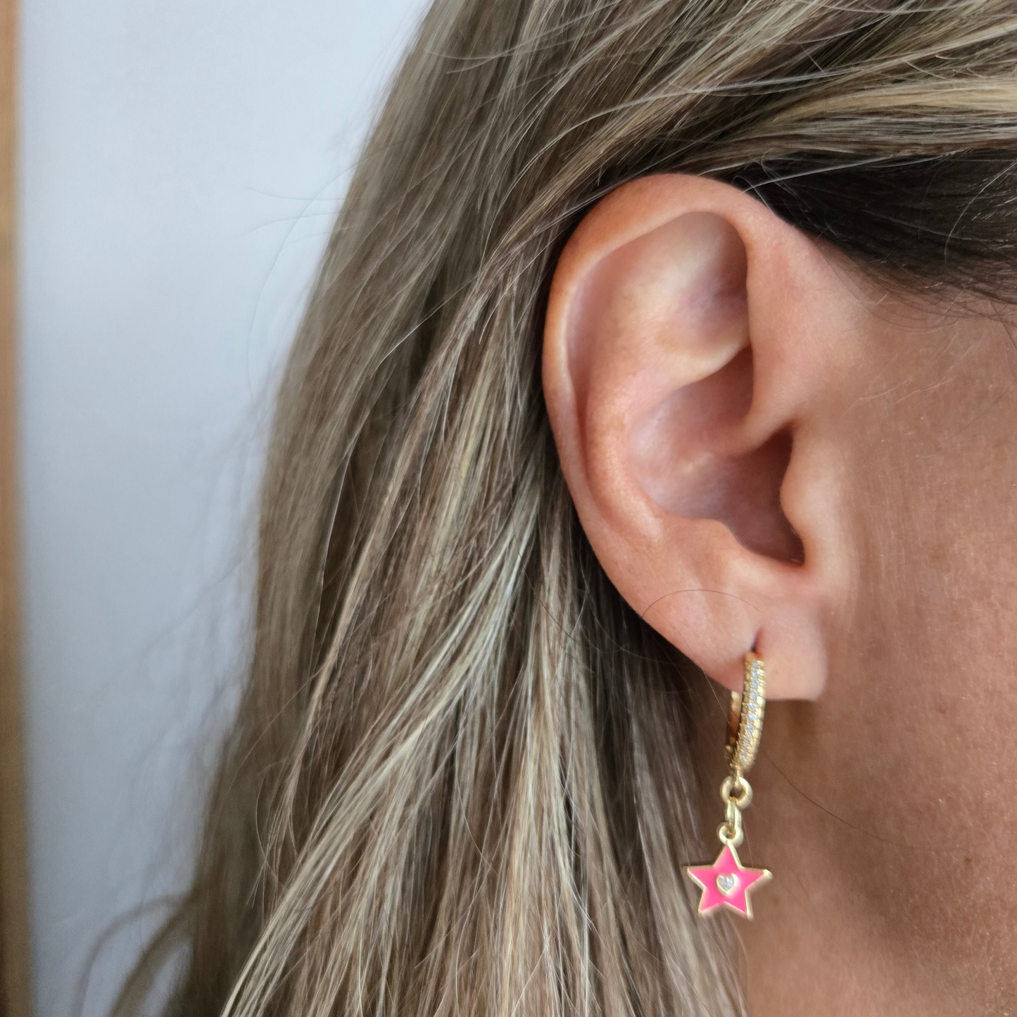 Dream Pink Hoops Earrings