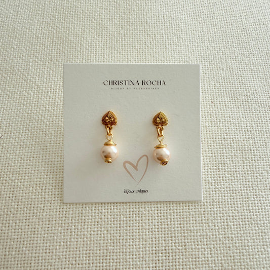 Heart Pearl Earrings
