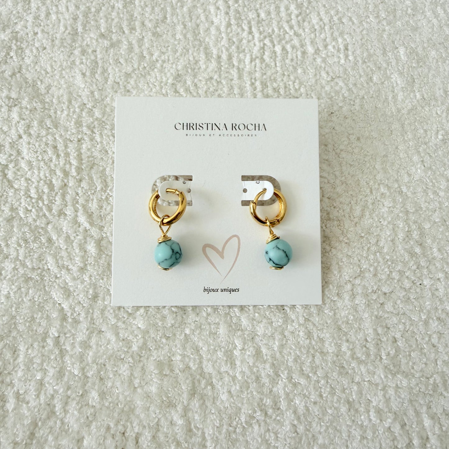 Aqua Hoops Earrings