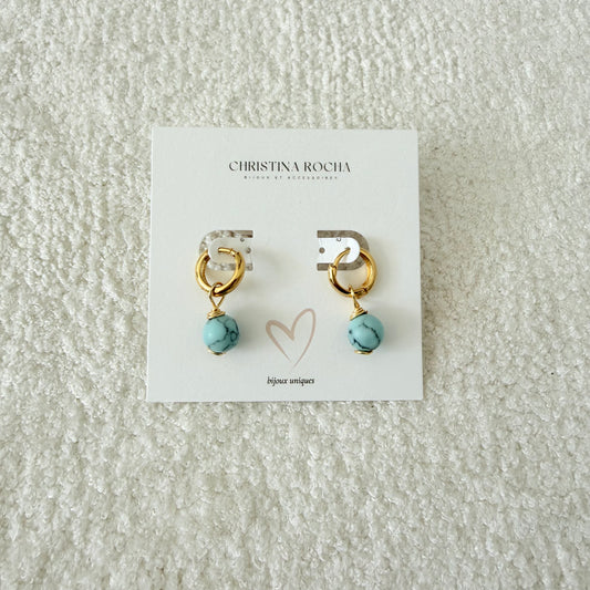 Aqua Hoops Earrings