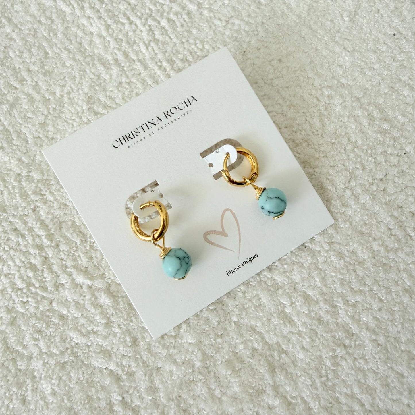 Aqua Hoops Earrings