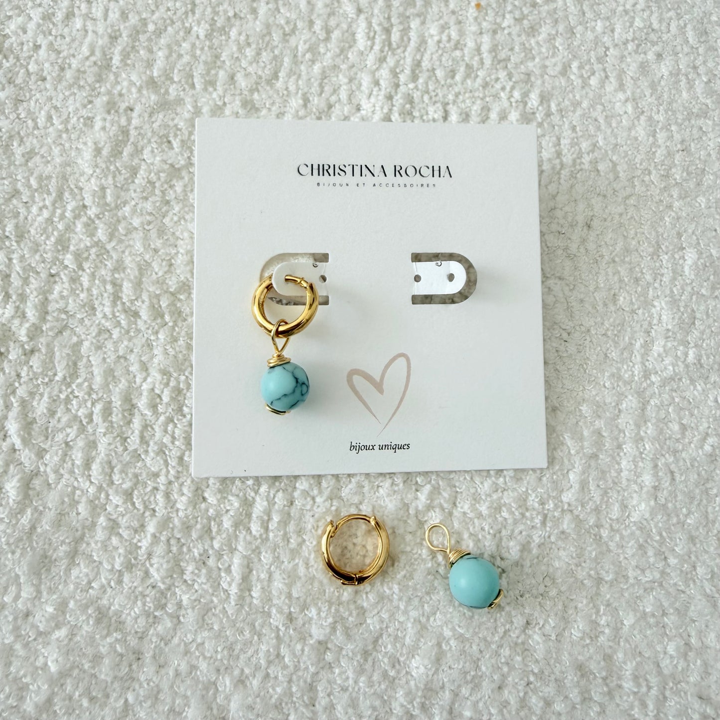 Aqua Hoops Earrings