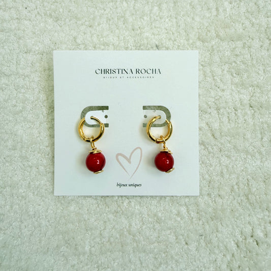 Ruby Hoops Earrings
