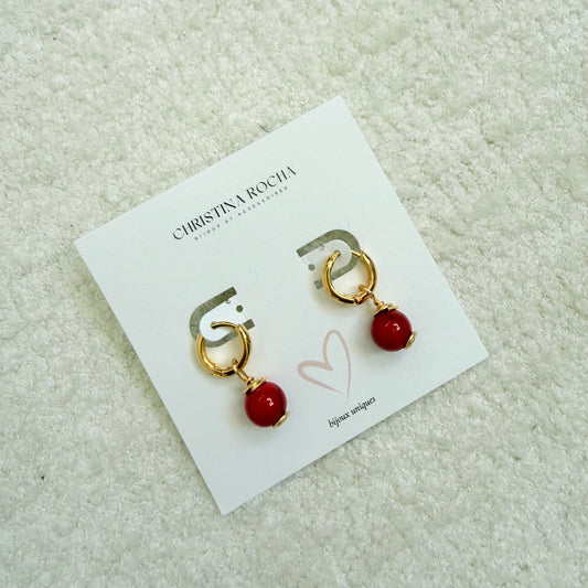 Ruby Hoops Earrings