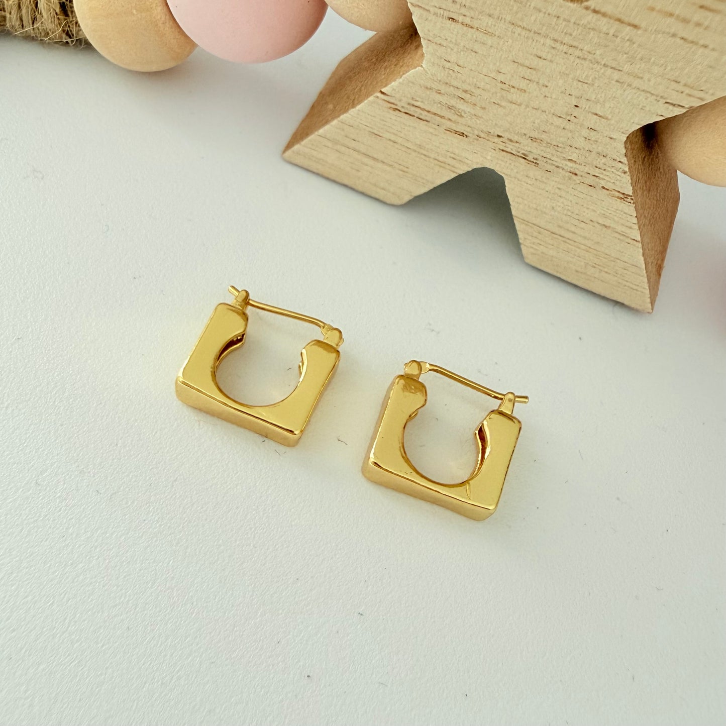 Square Gold Earrings