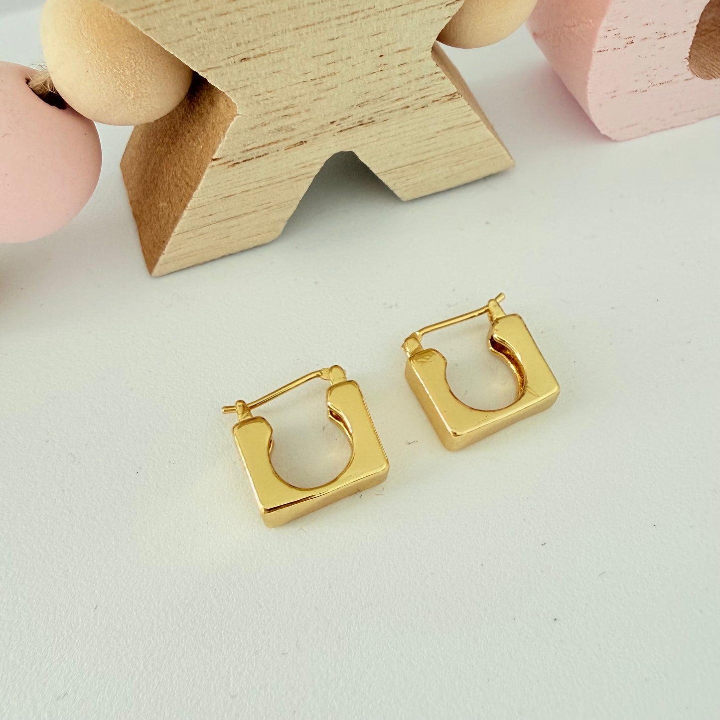 Square Gold Earrings