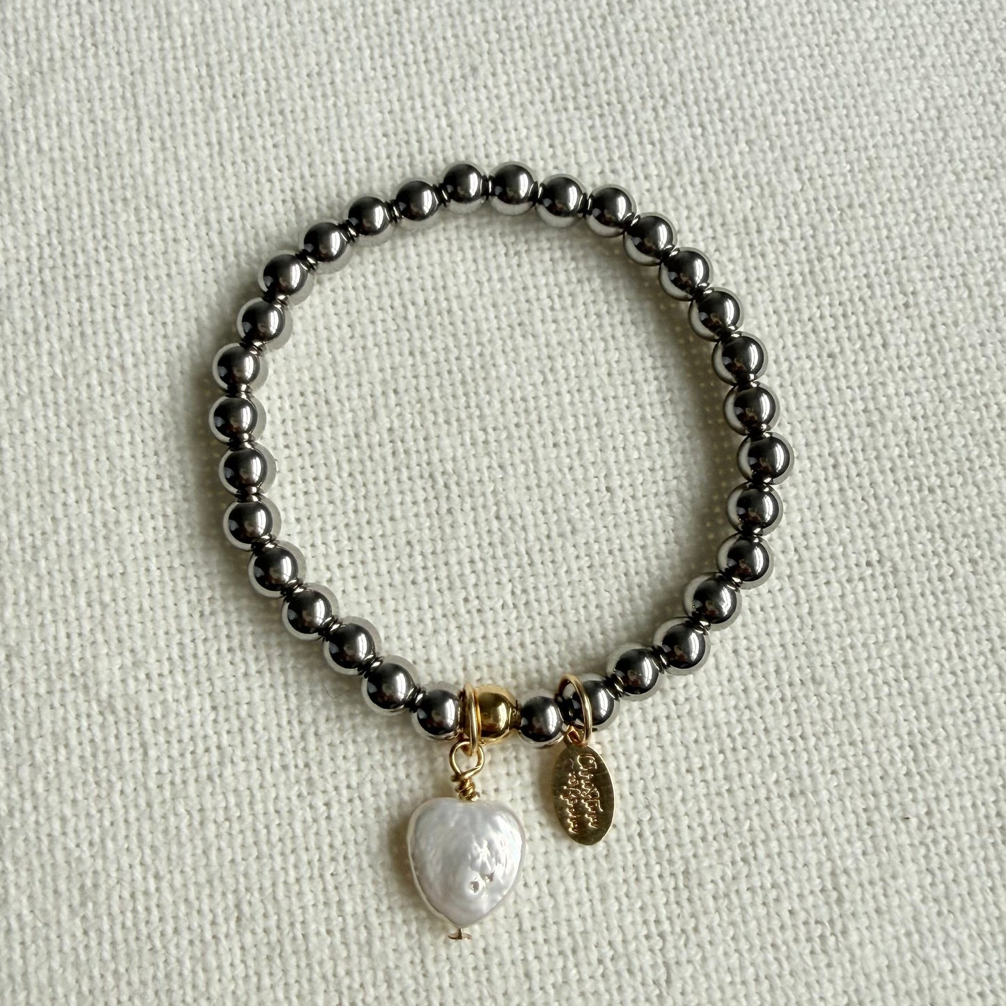Bracelet en argent Cœur de nacre