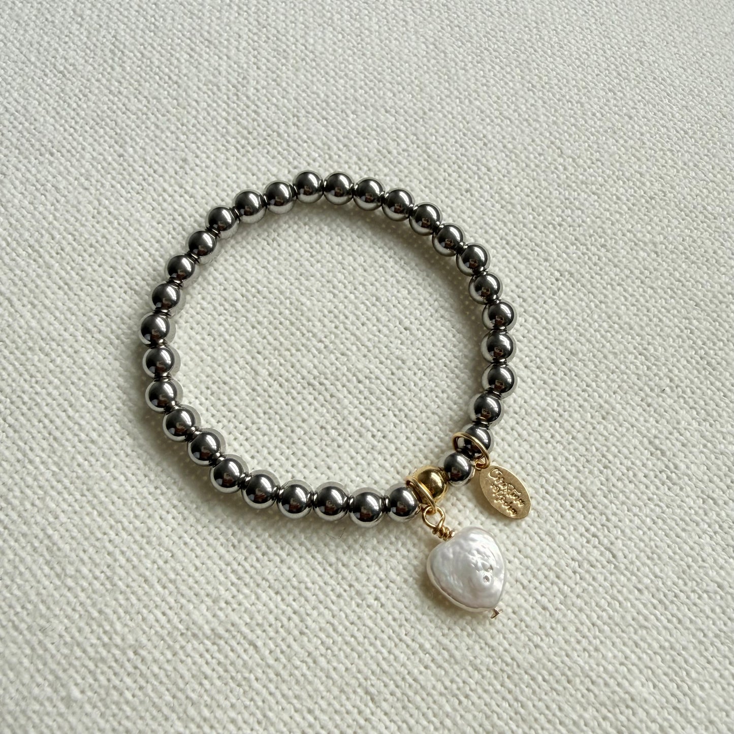 Bracelet en argent Cœur de nacre