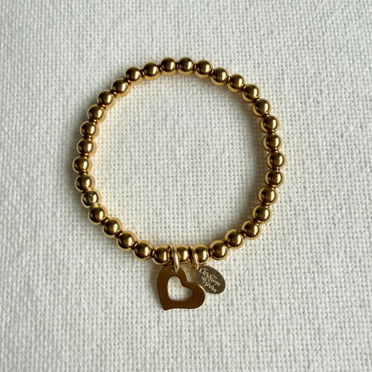 Gold & Gold Heart Bracelet