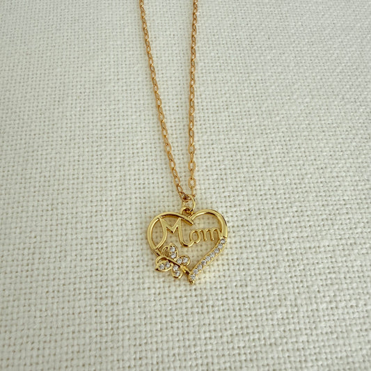 Mom Butterfly Glow Necklace