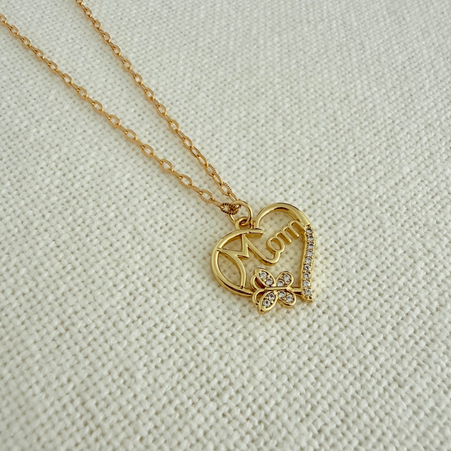 Mom Butterfly Glow Necklace