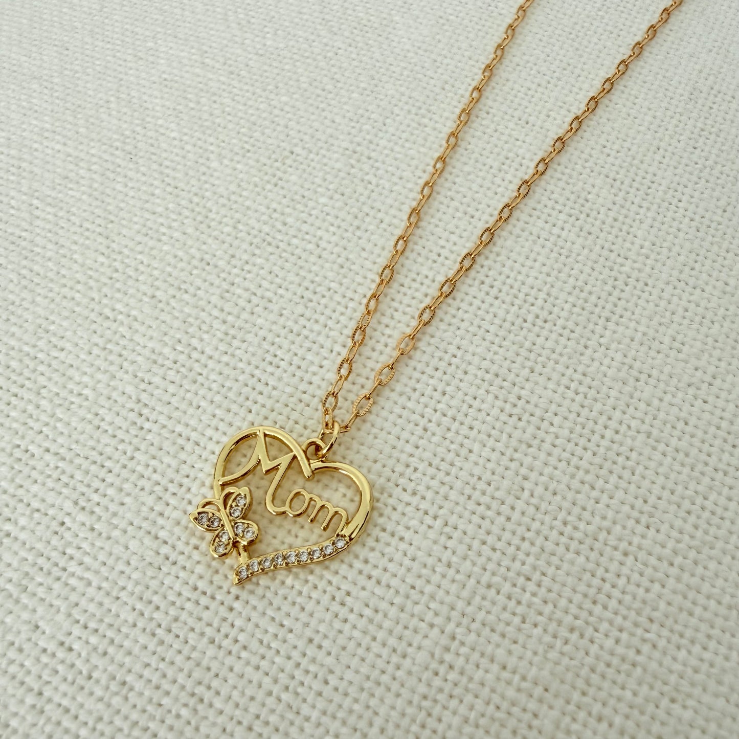 Mom Butterfly Glow Necklace