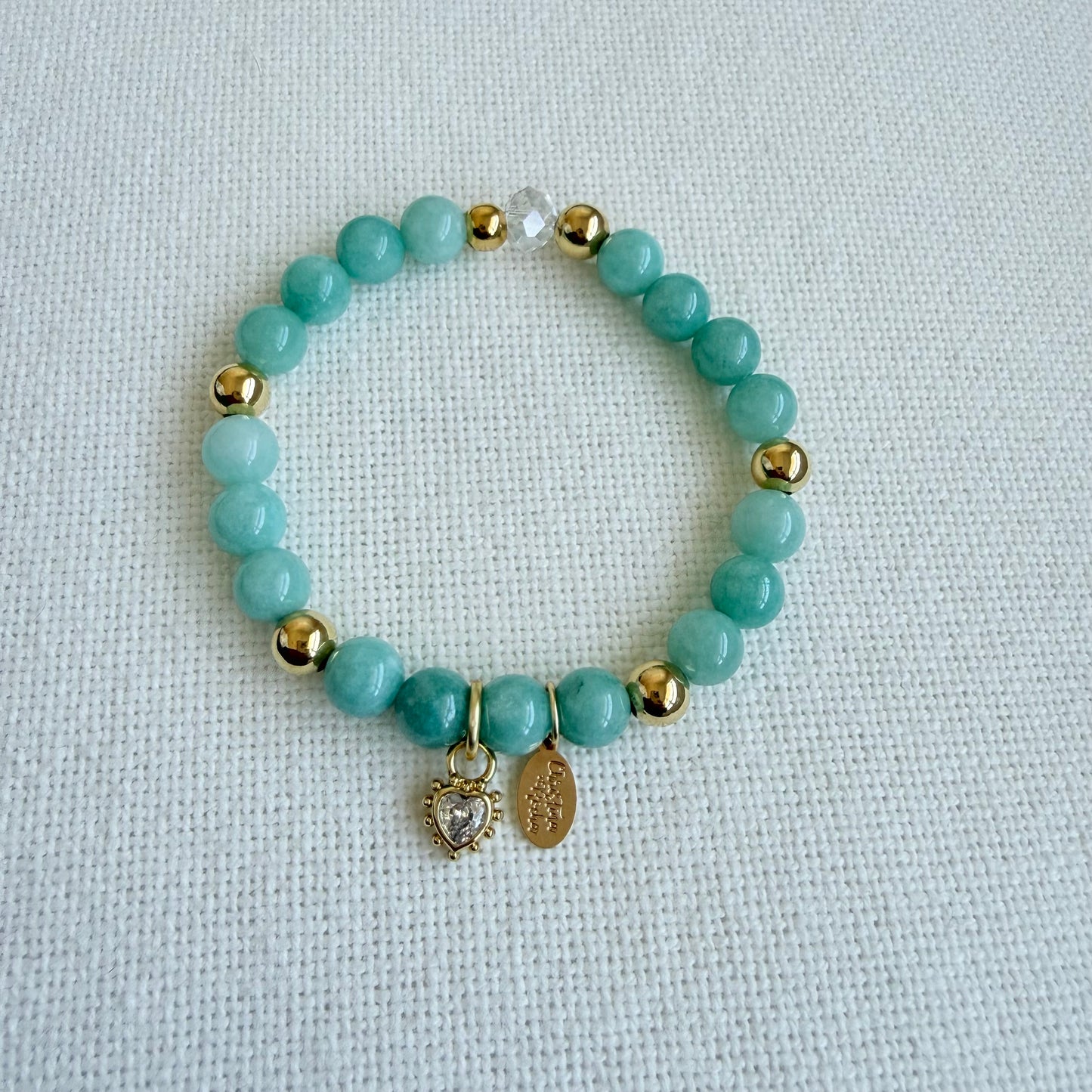 Bracelet Amour - Aigue-marine
