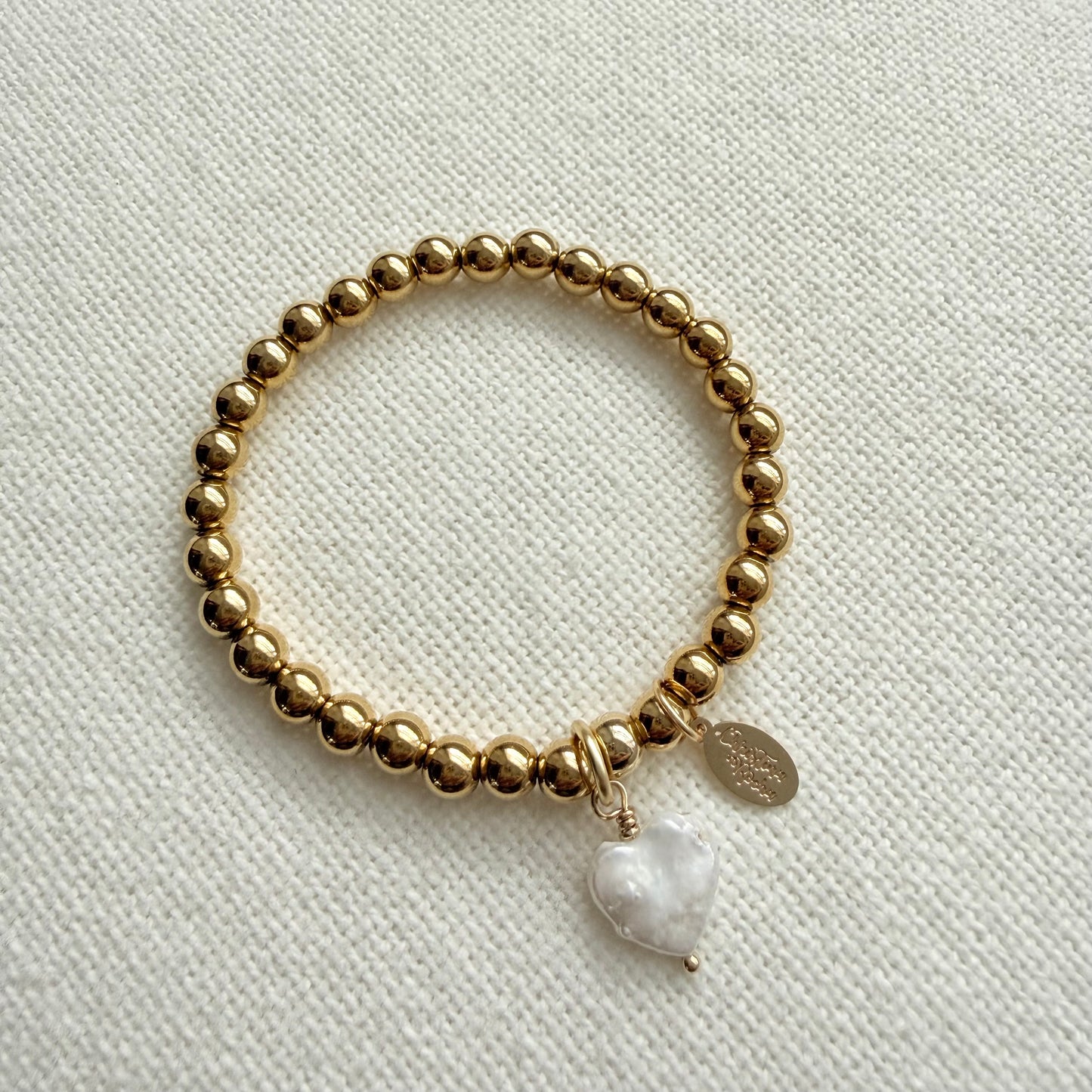 Bracelet Cœur Nacre Doré