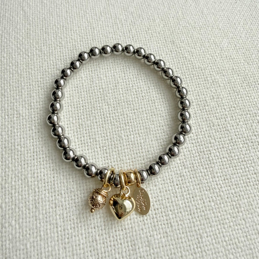 Heart Duo Silver Bracelet