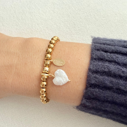 Nacre Heart Gold Bracelet