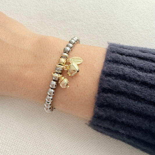 Heart Duo Silver Bracelet
