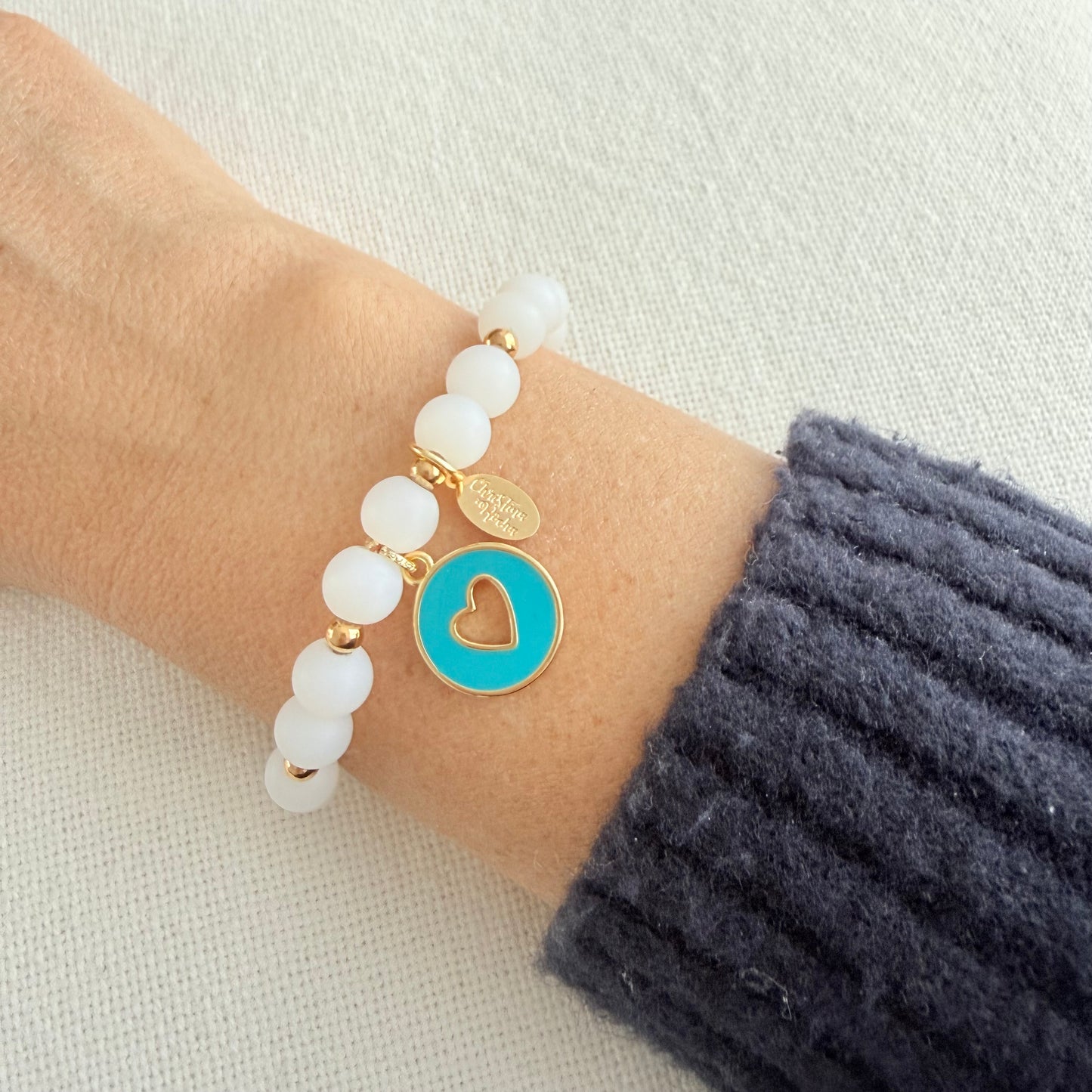 Aqua Heart Bracelet