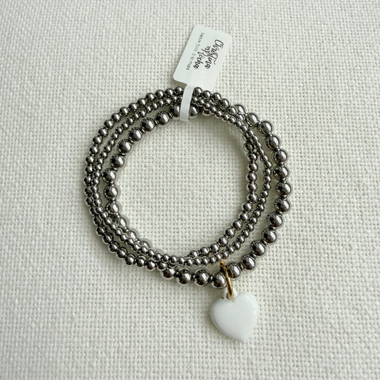 Delicate Trio Bracelet Set – Silver