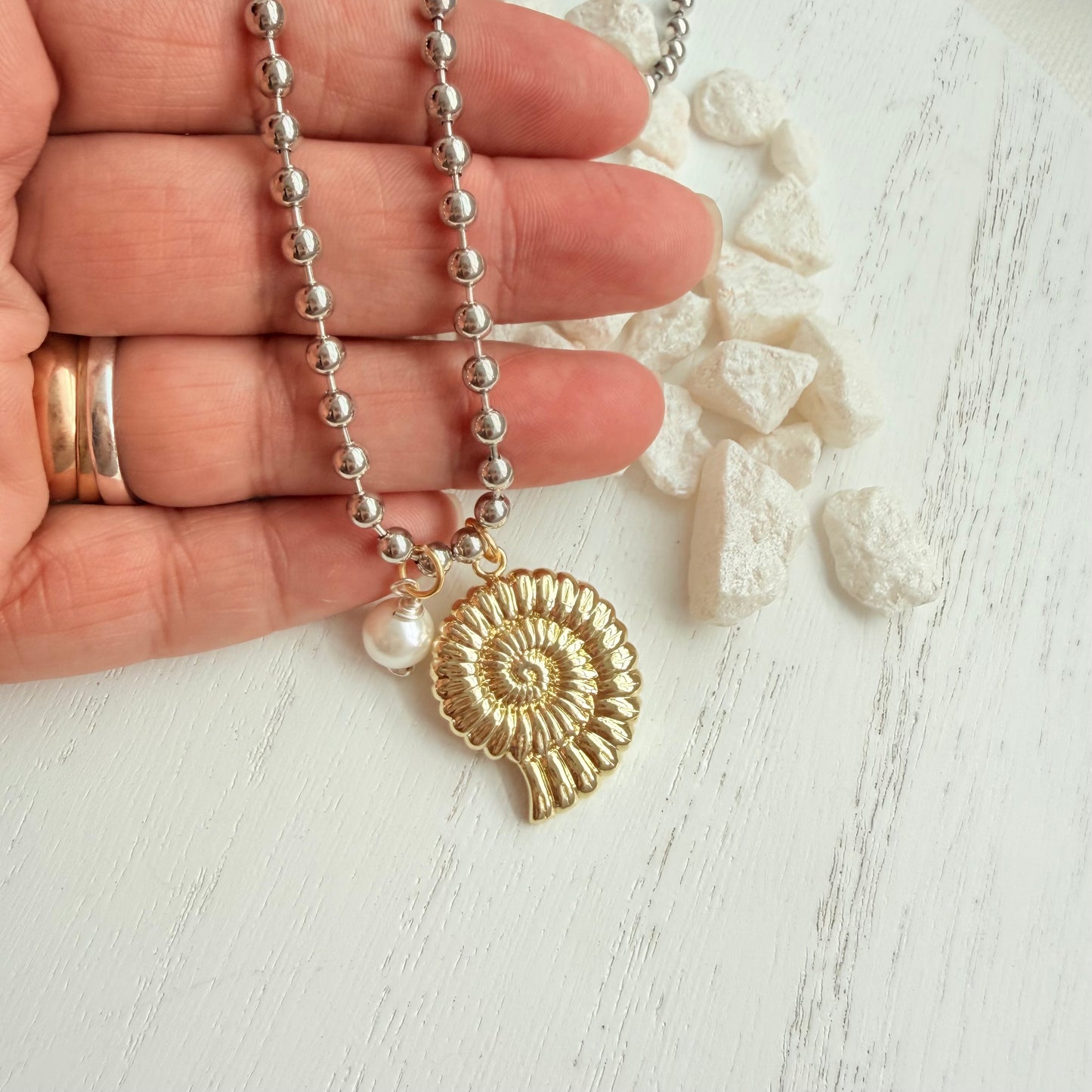Golden Seashell Necklace